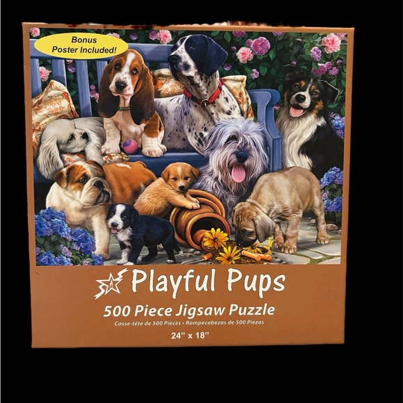 Vermont Christmas Company Other - Playful Pups 500 Piece Jigsaw Puzzle